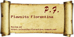 Plavsits Florentina névjegykártya